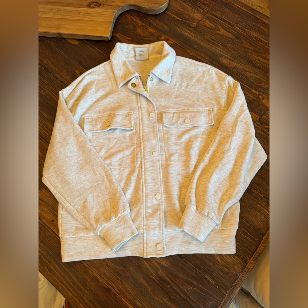 Varley- Double Soft Ivory Snap Down Longsleeve Elizabeth Jacket - Picture 6 of 7